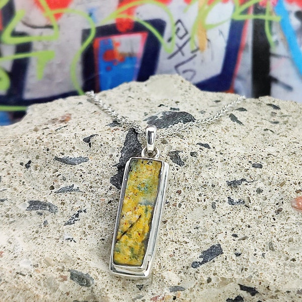 Berlin Wall Pendant | Yellow Graffiti | Sterling Silver