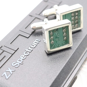 ZX Spectrum Circuit Board Cufflinks in Sterling Silver