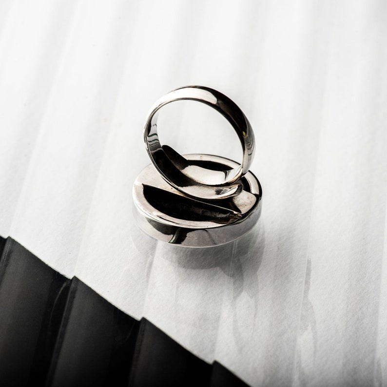 Art Deco Ring, circle in Sterling Silver 画像 2