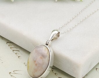 Isle of Skye Marble Necklace, Sterling Silver Scottish Jewellery, Scotland Heritage Gift, Anniversary Gift