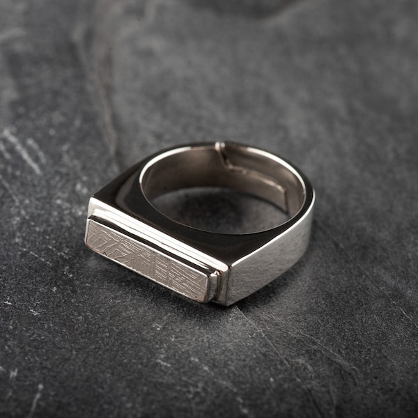 Meteorite Ring | Two Styles | Ladies and Men | Adjustable | Sterling Silver