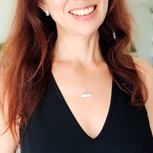 Hepburn and Hughes Meteorite Pendant | Space Gift | Horizontal bar | Sterling Silver