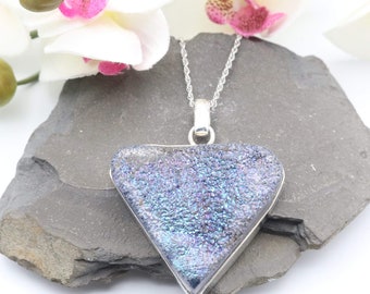 Druzy Quartz Pendant | 40mm Triangle | Sterling Silver