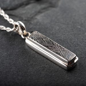 Meteorite Pendant, Rectangular in Sterling Silver