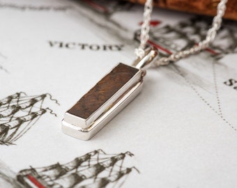 HMS Victory Pendant, made with Oak from HMS Victory and Sterling Silver