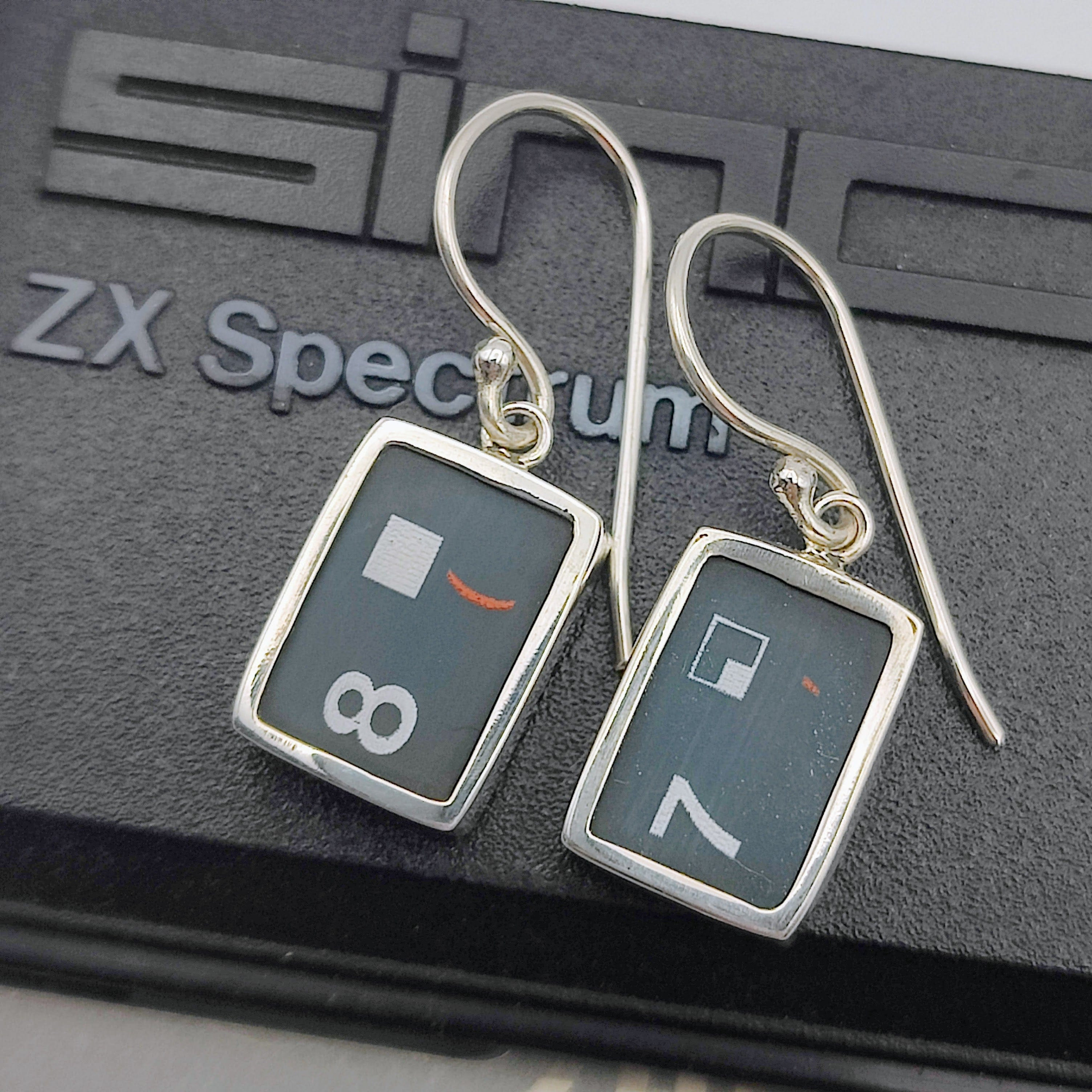 ZX Spectrum Keyboard Earrings | Numbers | Computer Gift | Sterling