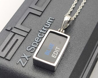 ZX Spectrum Keyboard Pendant | Colours | Computer Gift | Sterling