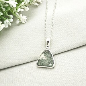 Preseli Bluestone Necklace | 27mm Triangle | Stonehenge Gift | Sterling Silver