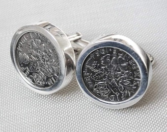 Sixpence Coin Cufflinks | Sterling Silver