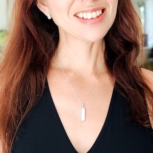 Hepburn and Hughes Meteorite Pendant | Space Gift | 20mm Rectangular | Sterling Silver