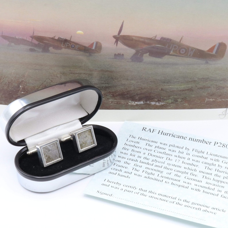 WW2 Hurricane Fighter Cufflinks in Sterling Silver