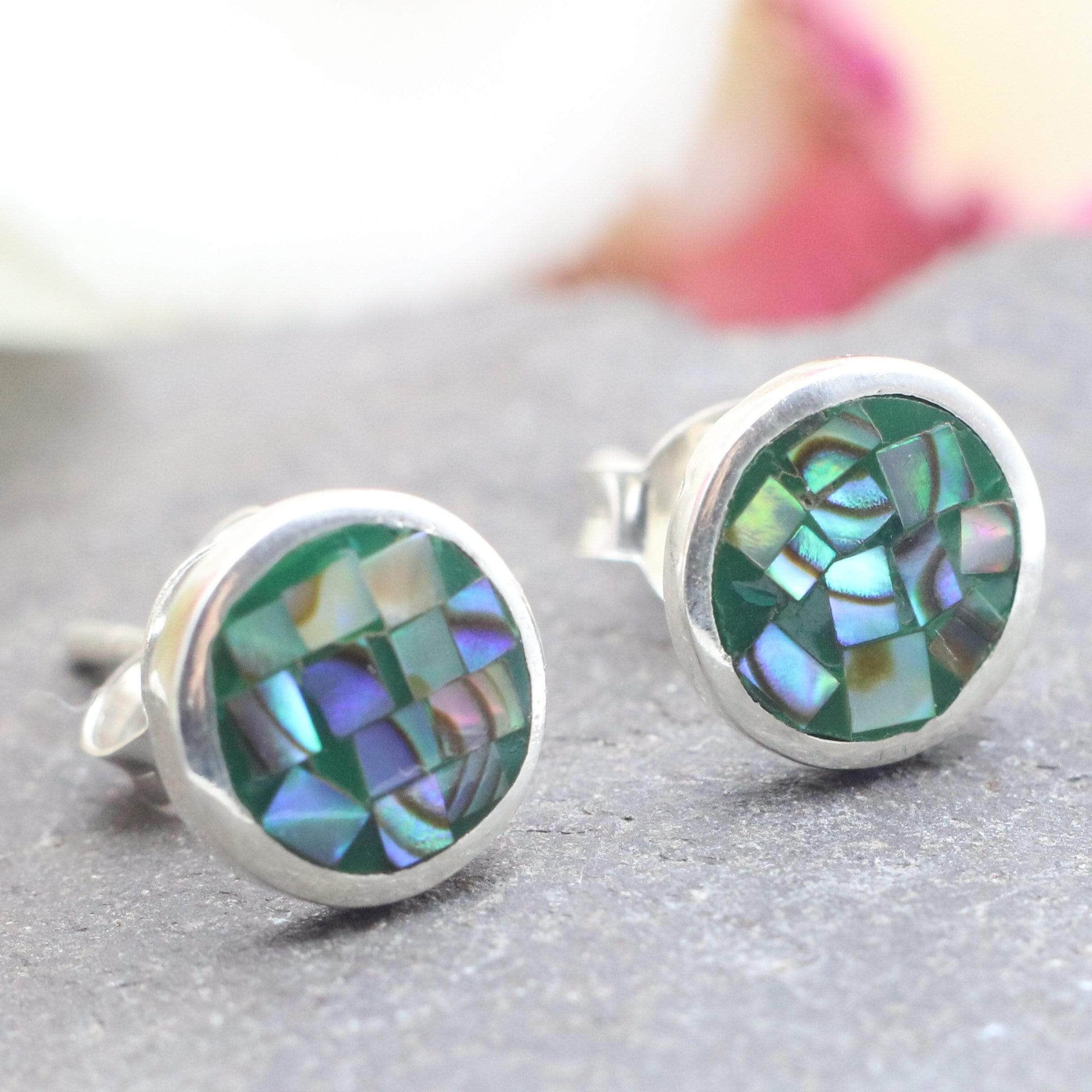 Abalone shop stud earrings