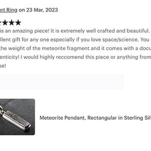Hepburn and Hughes Meteorite Pendant | Muonionalusta Meteorite | Rectangular | Sterling Silver