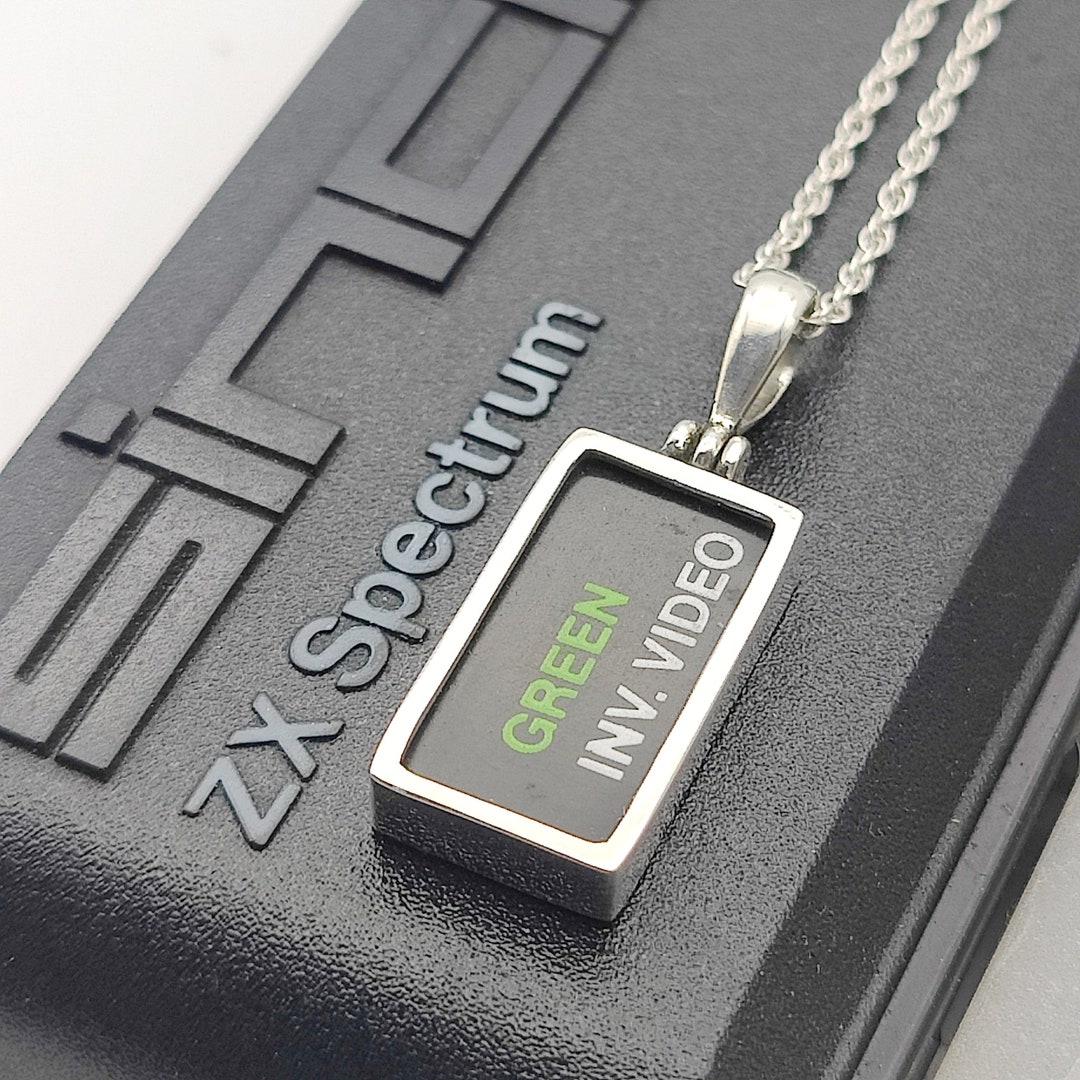 ZX Spectrum Keyboard Pendant | Colours | Computer Gift | Sterling