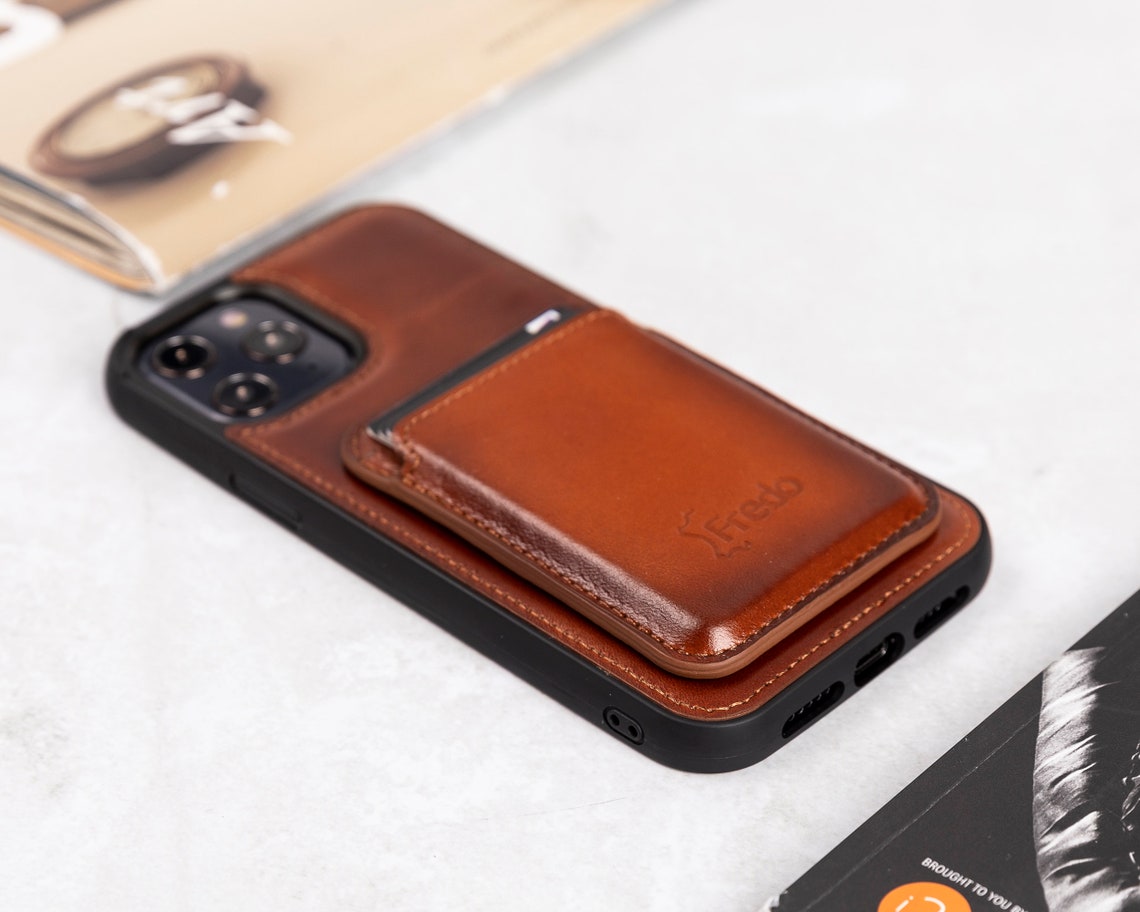Leather MagSafe Card Holder for iPhone 12 Series Etsy