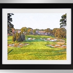 Bethpage State Park Art Print - Black Course Golf Links Pencil Sketch Effect Print (2 Options), Golf Decor, (#624), Not Framed