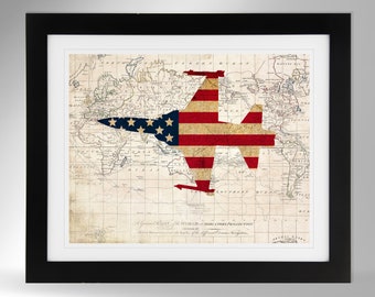 Northrop F-5 Tiger Wall Art Map/Flag Print (2 Options), US Navy, F-5 Tiger II, F-5 Freedom Fighter, F5 (#260), Not Framed