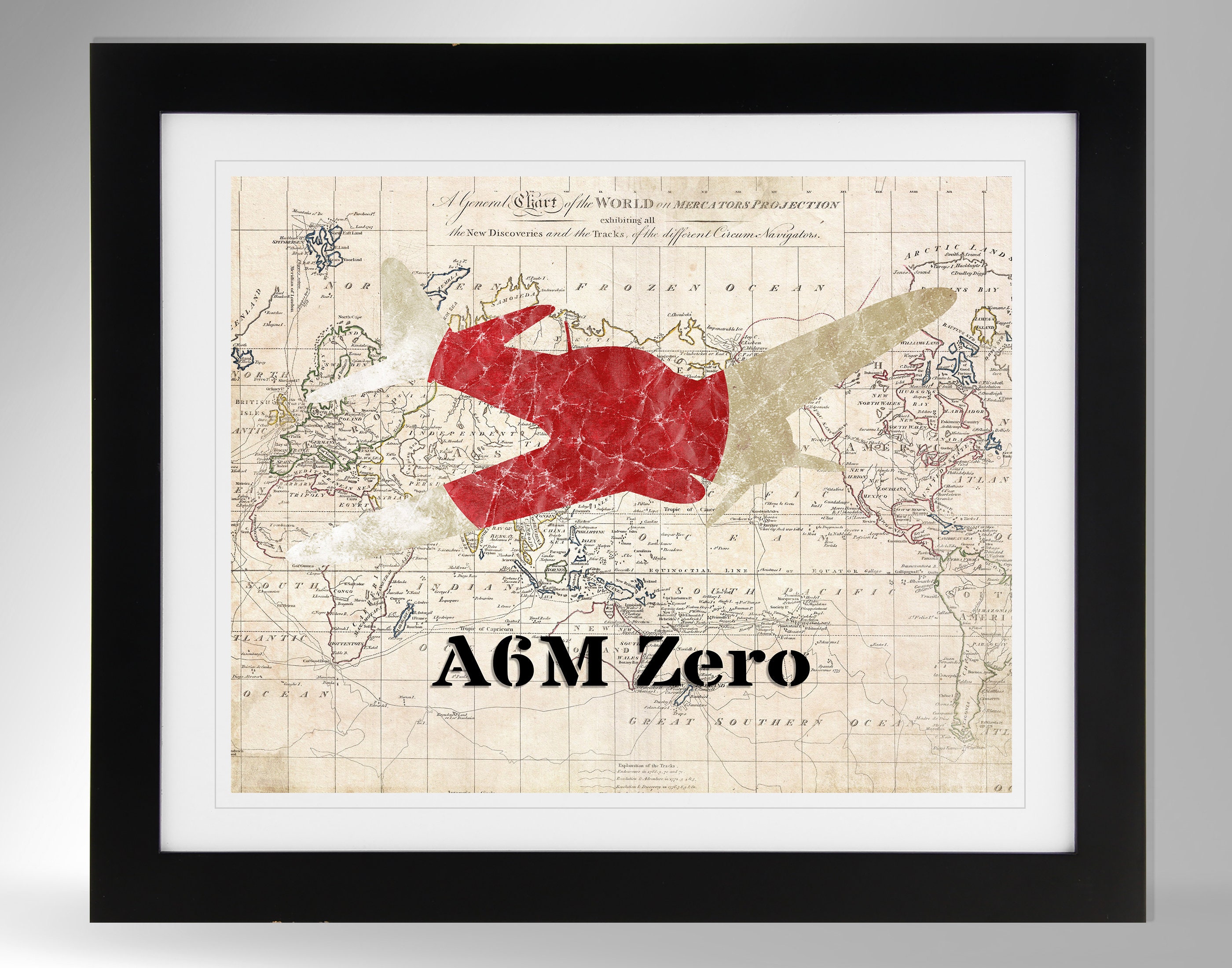 A6M5 ZERO FIGHTER 日本の国旗デザイン il_fullxfull.2204340006_mmap.jpg