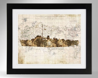 Edsall-Class Destroyer Escort Ship Silhouette Art Prints, Customizable, World War II Destroyer, USS Edsall, USS Stewart (#668), Not Framed