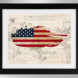 General Dynamische M1A1 Abrams Landkarte/Flagge (4 Optionen), M1 Abrams, M1A2 Abrams, US Army, USMC, The Beast (#441), Ohne Rahmen
