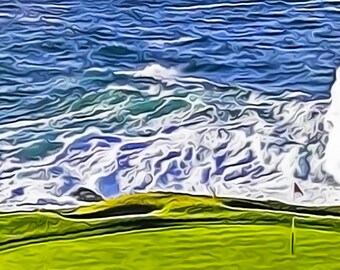 Pebble Beach Golf Links - 7th Hole Impressionism Painting-effect