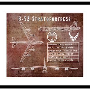 Boeing B-52 Stratofortress Prints - Multiple Options (#28), B-52 Poster, B-52 Print, BUFF, B52, B 52, US Air Force, Not Framed
