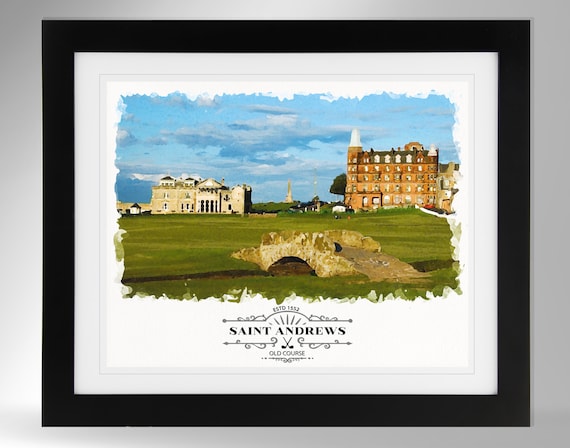 St. Andrews Golf Club Wall Art - Watercolor Effect Print, Swilcan
