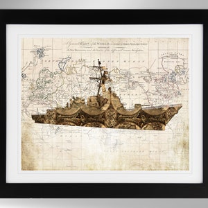 USS William P. Lawrence Guided Missile Destroyer Silhouette Print Wall Art (6 Options), Arleigh Burke Class, DDG-110, (#794), Not Framed