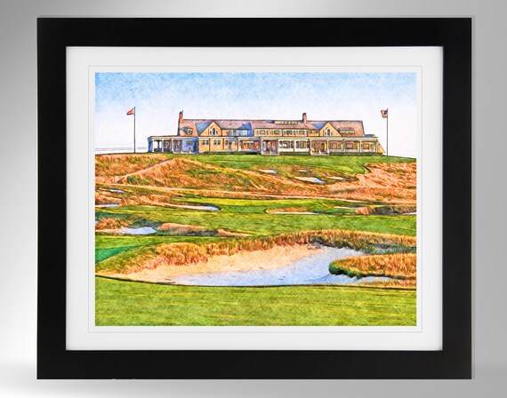 Shinnecock Hills Golf Club Art Print - 2018 US Open Pencil Sketch