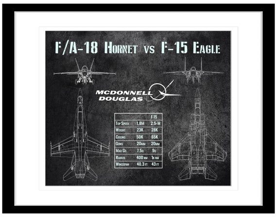 Mcdonnell Douglas F/A-18 Hornet Vs F-15 Eagle Print Multiple