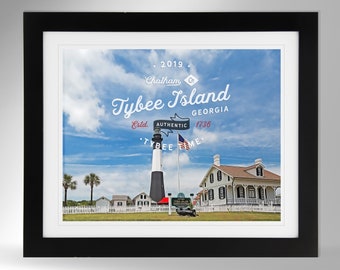 Tybee Island Wall Art - Tybee Island Light Station Impressionism-Effect Print (3 Year Options), Tybee Island Vacation, (#293), Not Framed