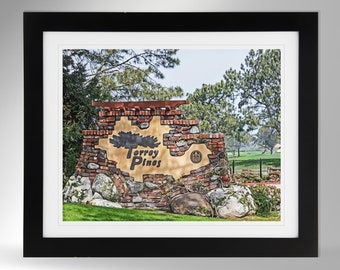 Torrey Pines Golf Course Wall Art - Impressionism Painting-Effect Print, Torrey Pines Art, Torrey Pines Sign, (#29), Not Framed
