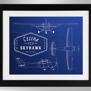 Cessna 172 Airplane Print - Multiple Options (#523), Cessna 172R, Civil Aviation Print Art, Not Framed