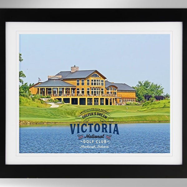 Victoria National Golf Club Impressionism Painting-Effect Print Art (2 Options), America's Private Retreat, (#344), Not Framed