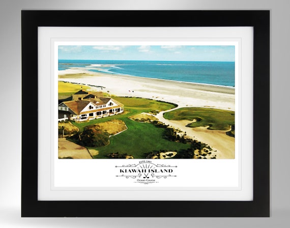 Ocean Course at Kaiwah Island Watercolor Effect Art Print (2
