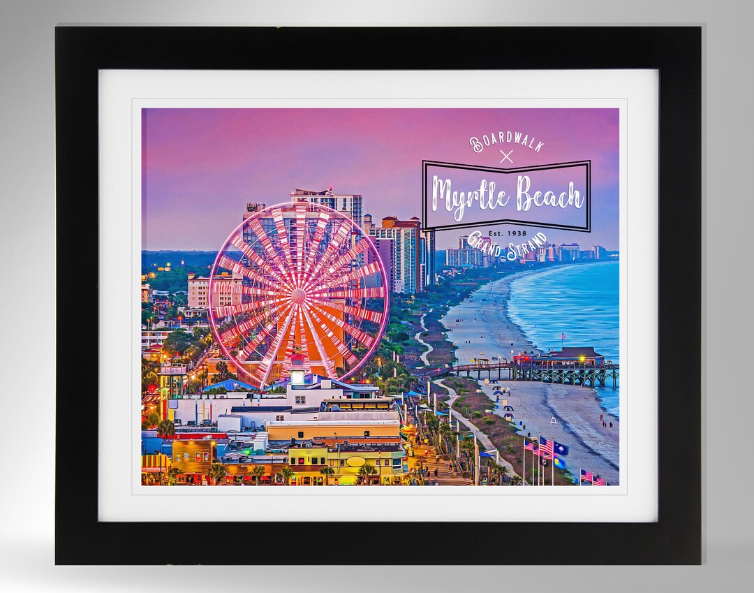 Myrtle Beach Wall Art Boardwalk Impressionismeffect Print Etsy