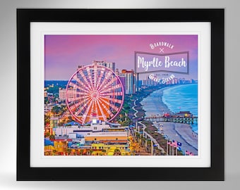Myrtle Beach Wall Art - Boardwalk Impressionism-Effect Print, Grand Strand Vacation, Myrtle Beach Print, Beach Gifts (#292), Not Framed