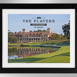 Lámina artística de TPC Sawgrass - Impresión impresionista de The Players Championship (2 opciones), decoración de golf (n.° 298), sin marco