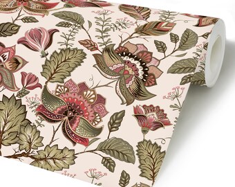 Avoir Images Floral Vintage Wallpaper Pink Flowers Removable Mural Girls Etsy actualisé par