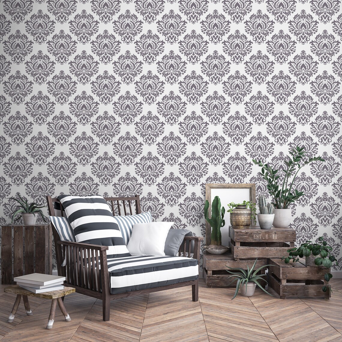 Damask Vintage Peel & Stick Wallpaper Gothic Self Adhesive - Etsy