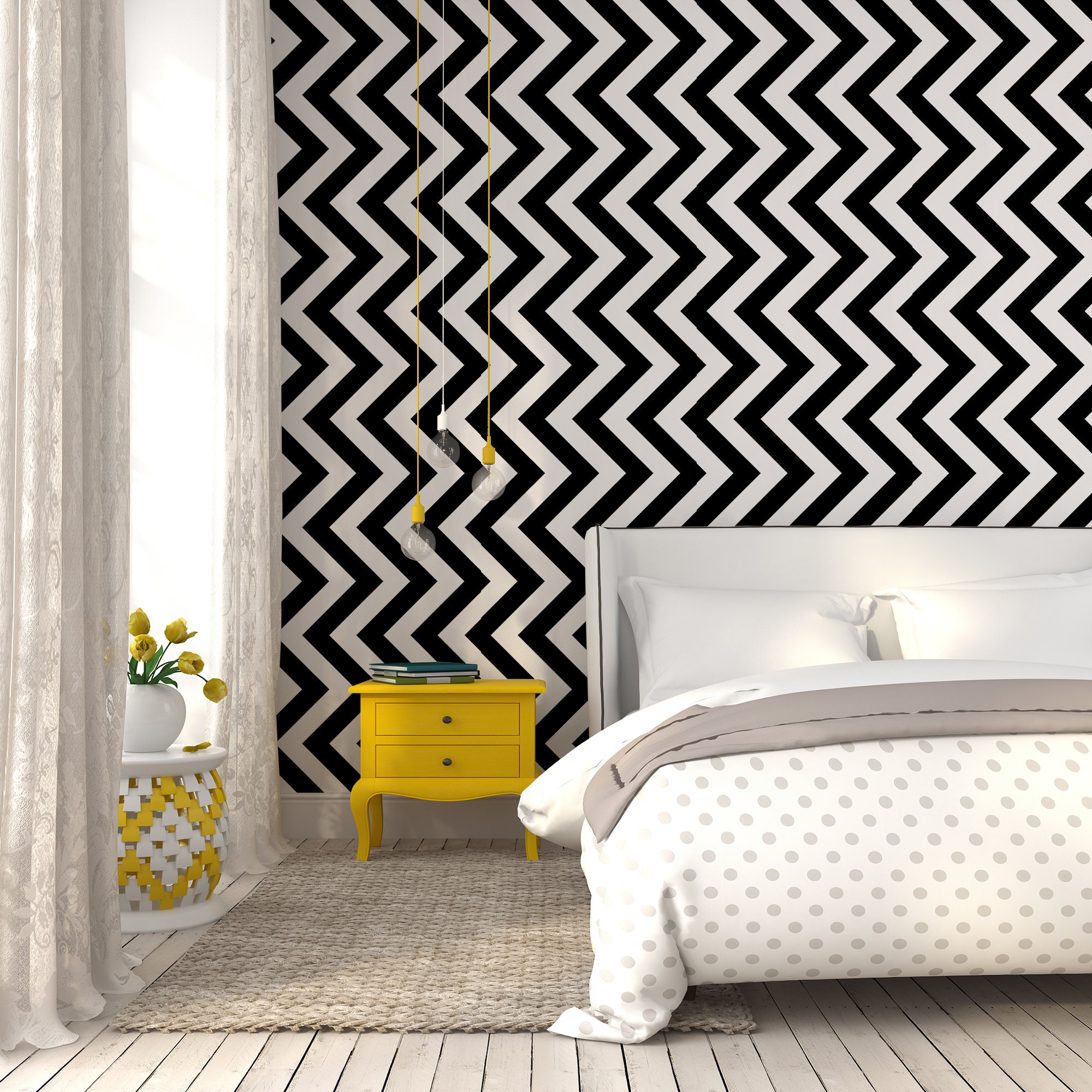 Chevron Peel & Stick Wallpaper Scandinavian Self Adhesive - Etsy