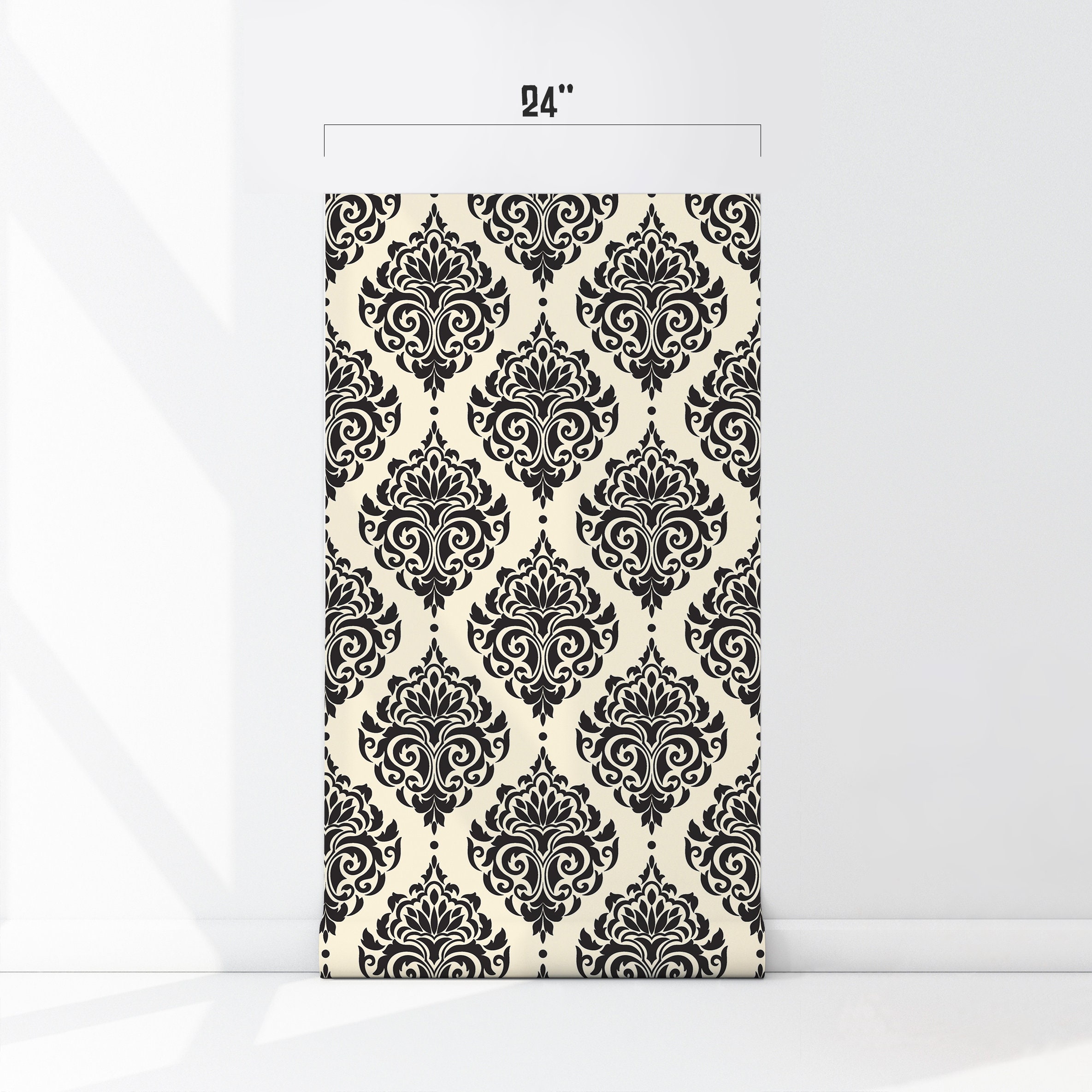 Vintage Damask Wallpaper Victorian Gothic Removable Wall Etsy