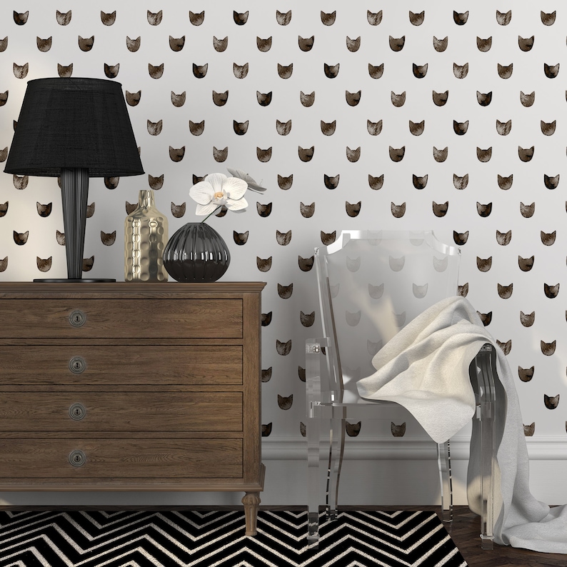 Cats Peel & Stick Wallpaper Cute Nursery Self Adhesive Wall - Etsy