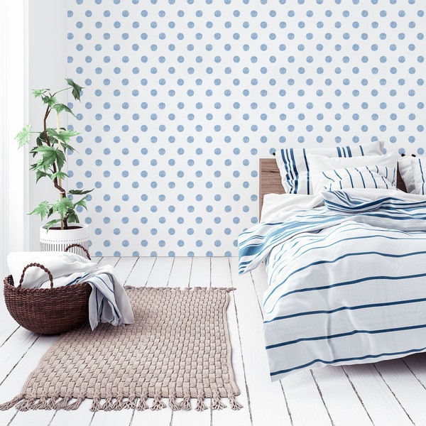 Blue Temporary Wallpaper Etsy