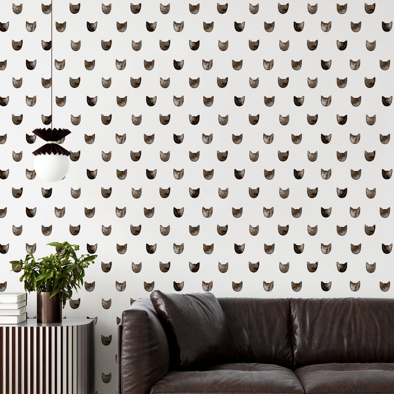 Cats Peel & Stick Wallpaper Cute Nursery Self Adhesive Wall - Etsy