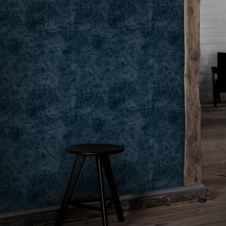Navy Grunge Removable Wallpaper Gothic Dark Green Temporary Decor Concrete Self Adhesive Decal Blue Retro Vintage Peel /& Stick Wall Mural