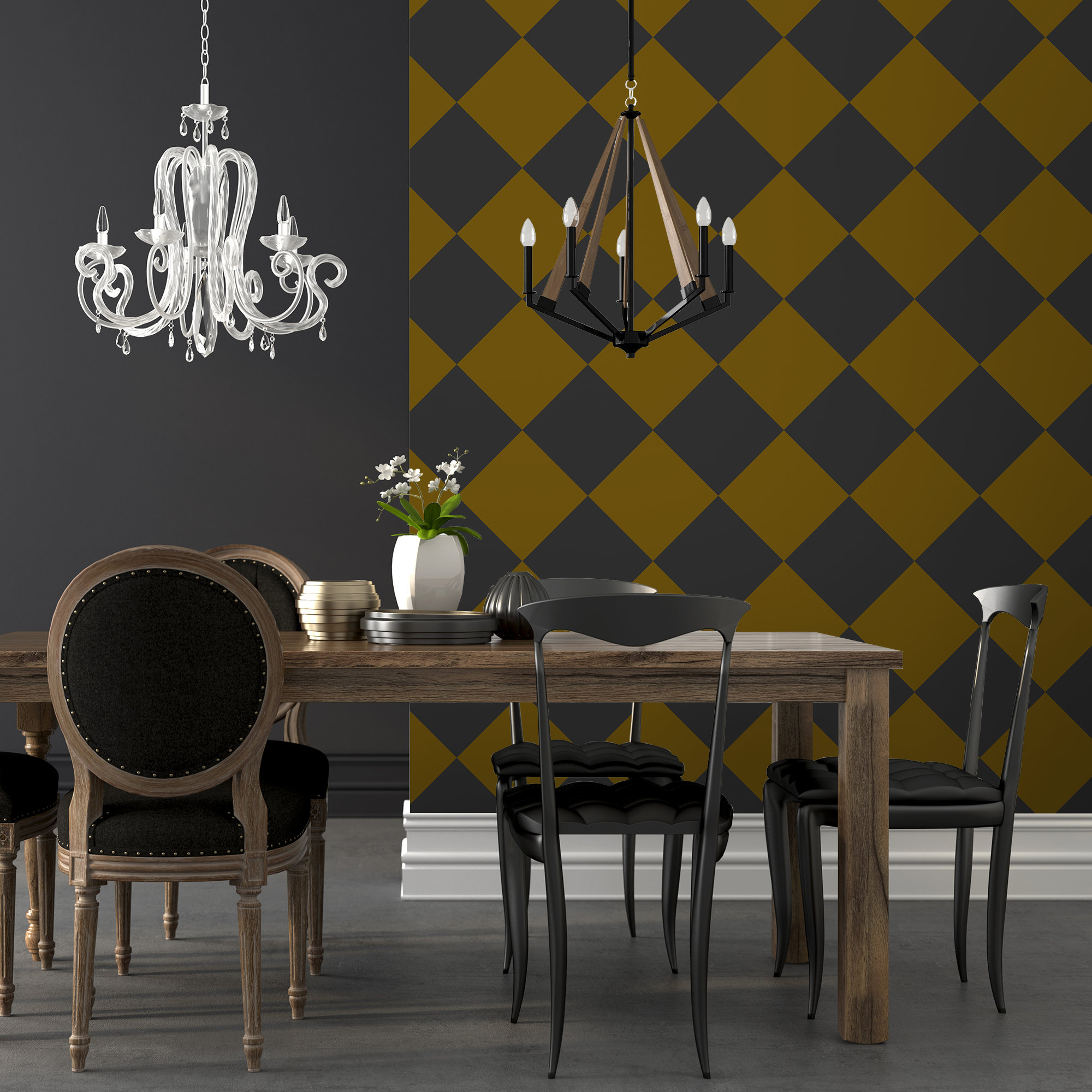 Dark Rhombus Peel & Stick Wallpaper Brown Geometric Self Etsy UK