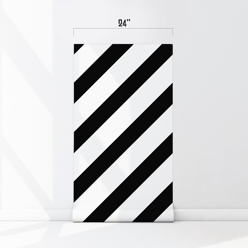 Black and White Striped Peel & Stick Wallpaper Geometric Self Etsy UK