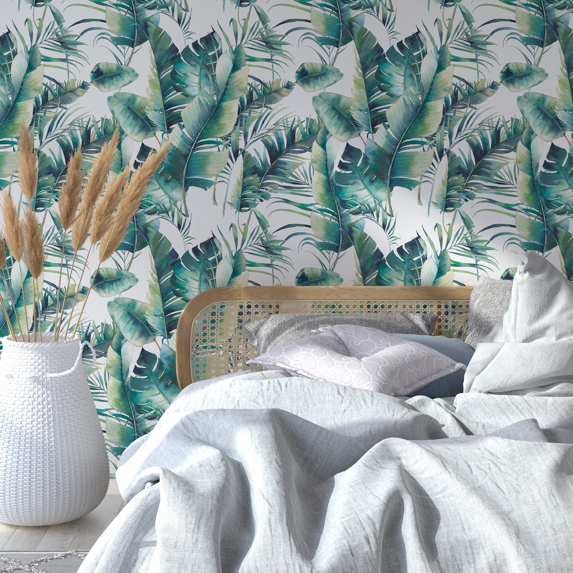 Banana Leaves Peel & Stick Wallpaper Palm Tree Self Adhesive | Etsy