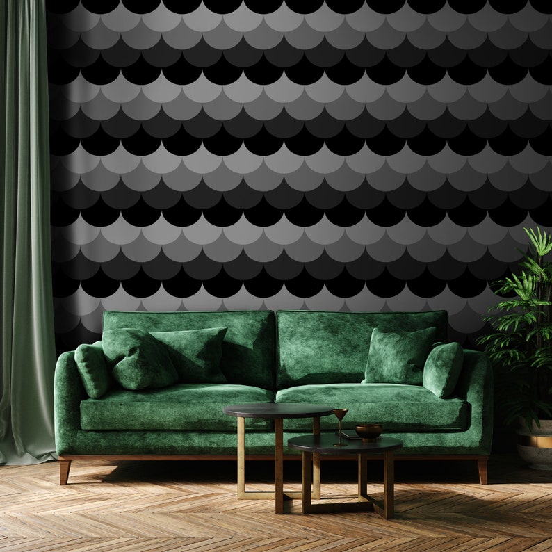 Scallop Peel & Stick Wallpaper Geometric Seashell Self Etsy